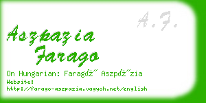 aszpazia farago business card
